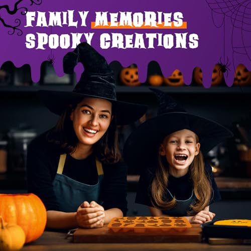 Halloween Molds Silicone for Chocolate 2 Pack, 3D Halloween Chocolate Candy Gummy Mold Skull Pumpkin Bat Ghost Witch Hat Spider tombstone Shapes Mold - style: Halloween 2PCS