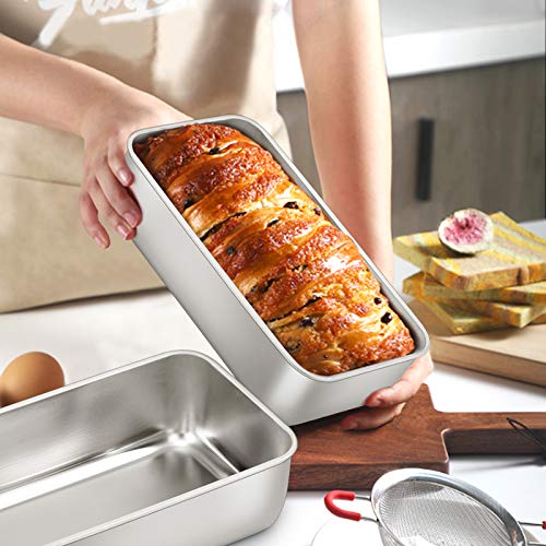 E-far Loaf Pan for Baking Bread, 9 x 5 Inch Stainless Steel Bread Pan, 2PCS - size: 9''x5''