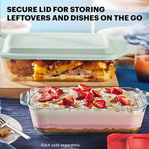Pyrex Deep Glass Baking Dish with Plastic Lid, Deep Casserole Dish - size: 7x11 (1-Count)