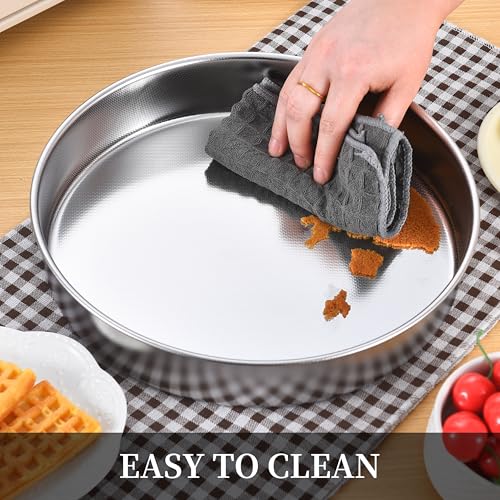 Inqibee 8-9.5-11 Inch Round Cake Pan Set, Stainless Steel Textured Bottom - size: 8-9.5-11 Inch