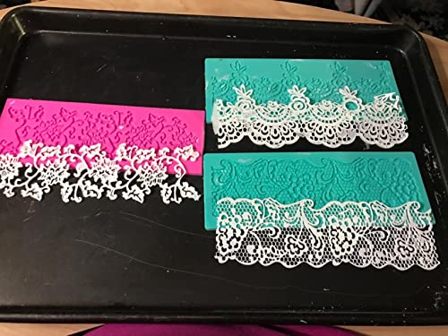 Set of 3 Silicone Fondant Lace Mat Cake Decorating Mold