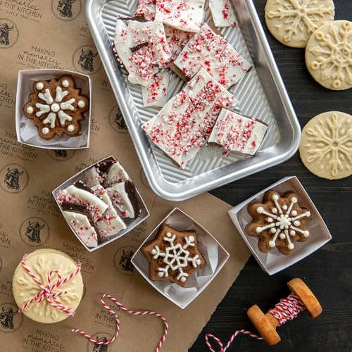 Nordic Ware Snowflake Cookie Stamps (Set of 3), Sturdy Cast Aluminium Cookie Stamp Set, Cookie Press Set Made in the USA, Sturdy and Durable Biscuit Maker Press Set - style: Snowflake