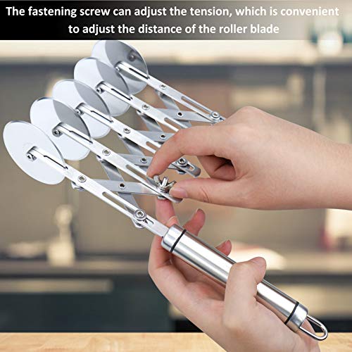 Juome 5 Wheel Pastry Cutter Stainless Pizza Slicer Multi-Round Dough Cutter - color: 5 wheel Pastry Cutter