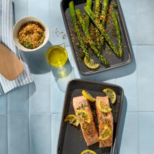 GoodCook Everyday Toaster Oven Mini Baking Sheets Set of 2 Set of 2 Heavy-Gauge Steel Baking Pans with Scratch-Resistant Nonstick, 9 x 6.2-Inch, Gray - size: 9 x 6-Inch (2- Piece Set)
