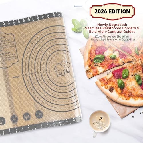 DANIA & DEAN 26"x16" Extra Thick Silicone Baking Mat for Pastry and Bread - color: Gray, size: 26"L x 16"W