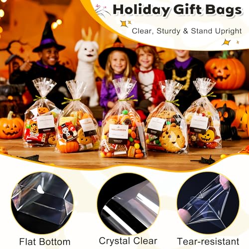 PigPotParty Cellophane Treat Bags 7x10 Inch, 50 Pack, Clear Goodie Bags - color: 7x10 Inch (Pack of 50)