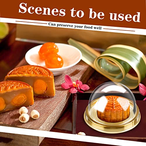Patelai 200 Pcs Mini Plastic Cupcake Boxes with Dome Lid, Gold - color: Gold