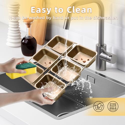 6-Cavity Mini Loaf Pan-Gold - size: 6 Cavity Gold