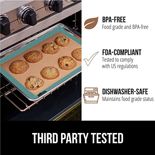 GORILLA GRIP Nonstick Silicone Baking Mats, 2PK, 2/3 Sheet, Mint - color: Mint, size: 20.5" x 14.62" (2/3 Sheet)