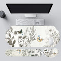 MEGREZ Large Mouse Pad&Wrist Rest Support for Mouse&Keyboard Wrist Rest, Ergonomic Memory Foam Wrist Rest, 3-in-1 Non-Slip Base Cloud Shape Desk Pad Mat for Home/Office, Butterfly and Flower
