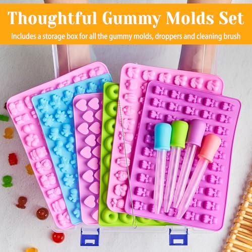 Mini Gummy Candy Silicone Molds Set, 6 Pcs - style: 6pcs
