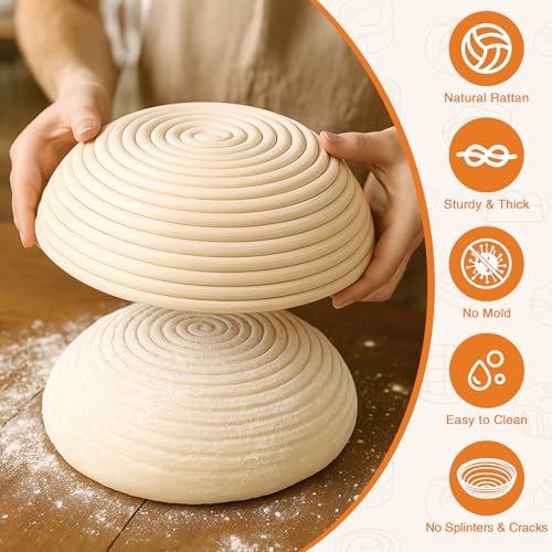 40Pcs Sourdough Starter Kit, Banneton Proofing Baskets, Scale Jar - size: 10" 40Pcs Set