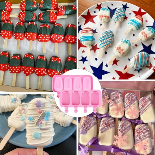 Cakesicle Mold,Popsicle Molds Silicone Cake Pop Mold(Small-Pink) - color: Small-Pink