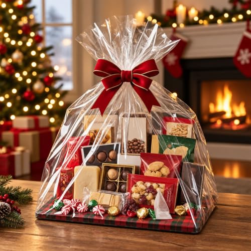 Morepack Large Cellophane Bags for Gift Baskets 30x40 Inches 20Pcs - size: 30x40 Inch (20 Count)
