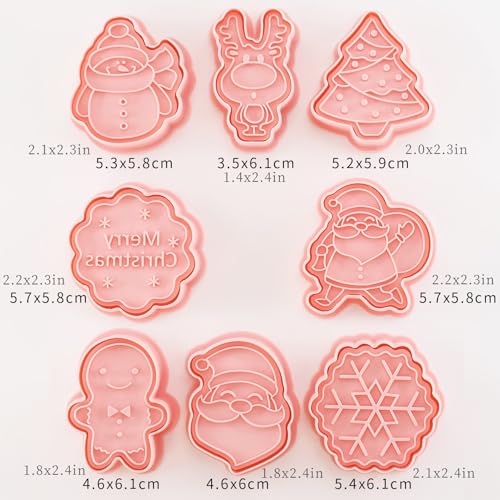 8Pcs Christmas Cookie Cutters Santa Snowman Gingerbread Xmas Baking Tools - color: Xmas