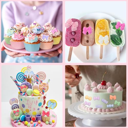 2Pcs Bowknot Chocolate Molds Bow Jewelry Resin Molds Fondant Mold Candy Cake Pop Molds for Cupcake Cake Candy Chocolate Sugarcraft Pudding Decoration