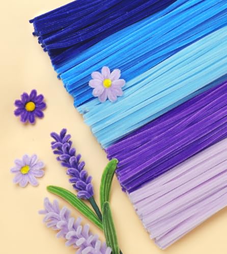 IOOLEEM Blue Pipe Cleaners,200pcs 5 Colors Chenille Stems Bulk for Crafts - color: Blue, size: 200 Count