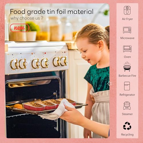 NPLUX Mini Halloween Baking Pans with Lids, 6.8oz 60 Pack Red for Parties - color: Red