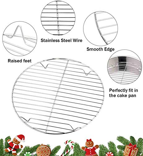 TeamFar Round Cooling Rack Set of 2, 9 Inch - size: 9"