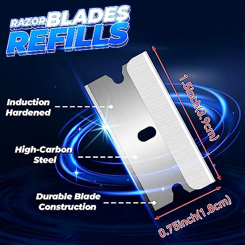 DIYSELF 200 Pack Razor Blades Refills, Single Edge Blades for Scraping - size: 200 Pcs