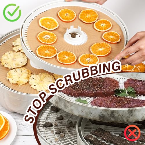 Kamehame 200pcs Dehydrator Sheets Round Parchment Paper with Hole - size: 200pcs