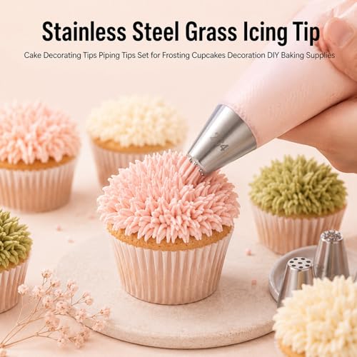 5 Pcs Grass Piping Tip, Grass Icing Nozzles Set