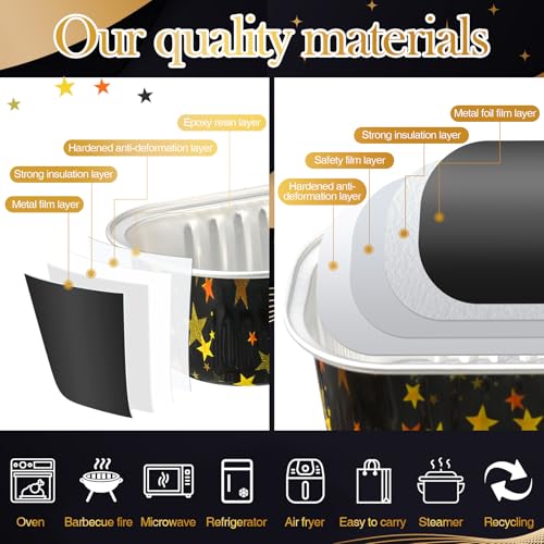 Tioncy 100 Pcs Mini Loaf Pans with Lids Spoons, Star - style: Star