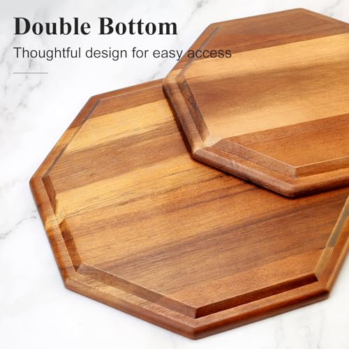 3Pcs Wood Serving Trays Charcuterie Board Cheese Platter Party Hosting Gift - size: 12&10&8 inch (3 Pcs)