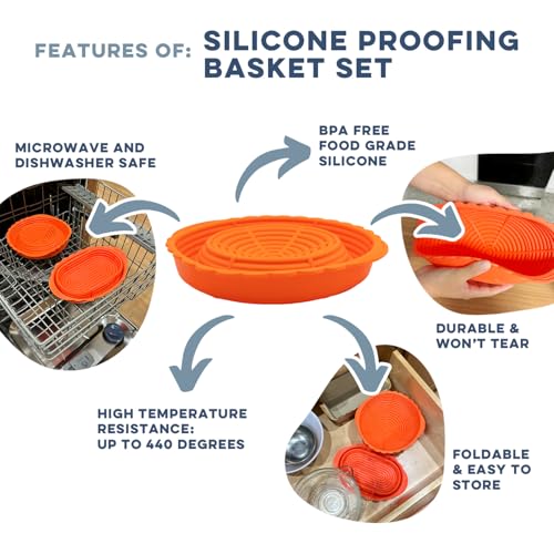 Cultures for Health Silicone Banneton Bread Proofing Basket | Complete Non-Stick Set of Two | 9-Inch Round & 10-Inch Oval Sourdough Proofing Basket | Ideal for Sourdough and Bread Baking Easy to Clean