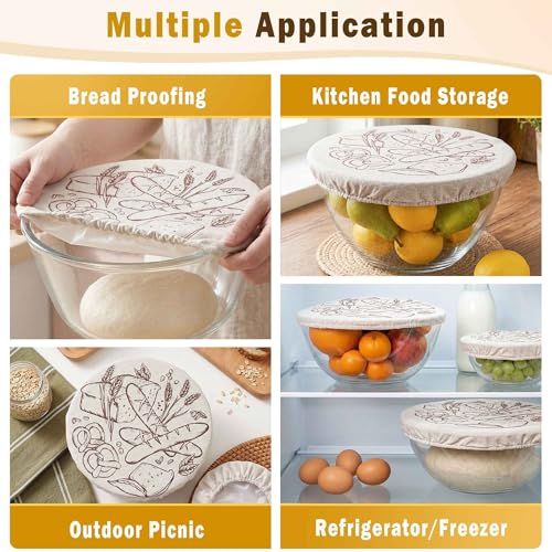 Elastic Bread Proofing Bowl Covers 2-Pack with Waterproof Liner - color: 10 Inch