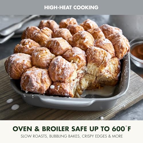 GreenPan Premiere Ovenware Healthy Ceramic Nonstick 8" Square Cake Baking Pan, Cast Aluminum Bakeware, Warp-Free, Oven and Broiler safe to 600F, Dishwasher Safe, PFAS-Free, Gray - color: Gray, size: 8" Square Cake Pan