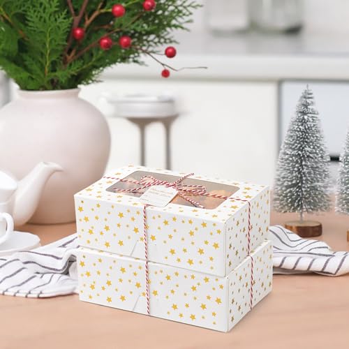 Ocmoiy 12 PCS Christmas Cookie Boxes for Gift Giving, 9x6x3 Inch