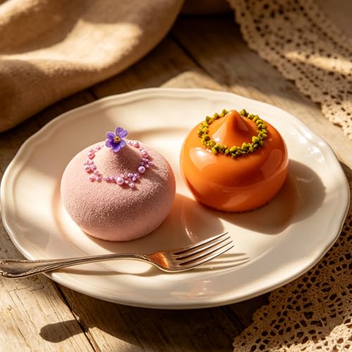 3D Silicone Peach Shaped Mousse Molds for Chocolate, Candy, Jello - color: White-Dome(R0245)