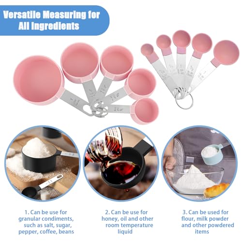 Measuring Cups and Spoons Set - color: Pink