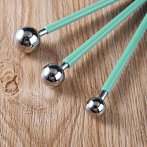 4 x Fondant Cake Decorating Clay Flower Sugarcraft Ball Model DIY Tool 8 Sizes (Green) - color: Green