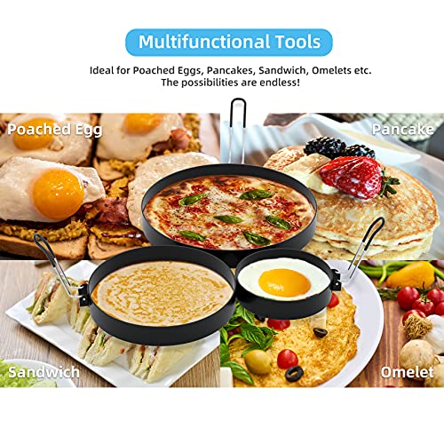 8 Inch Omelette Ring, 6 Inch Pancake Ring and 3.5 Inch Egg Ring