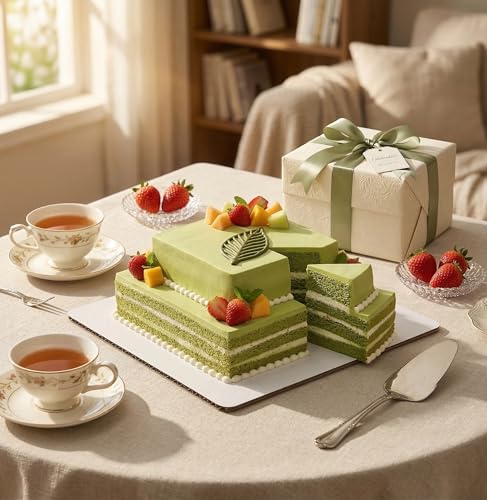 12PCS Square Cake Boards,11.8 x 11.8 Inch White Greaseproof Cardboard, Disposable Half Sheet Cake Board Trays for Sheet Cakes, Pastries, Bakery and Catering - size: Square Cake Boards-12PCS