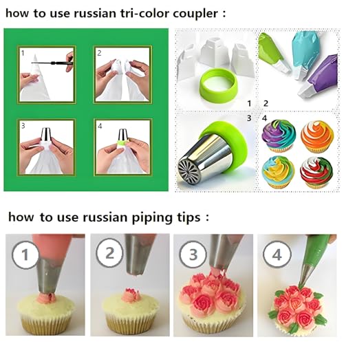 Russian Piping Tips Set, 193 Pcs Baking Supplies
