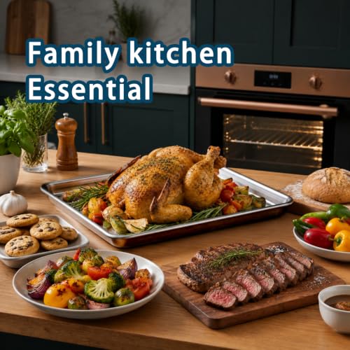 Baking Sheet Set of 2, 18 Inch Stainless Steel Cookie Sheets, 0.8mm Thick - size: 18" 2-Pack