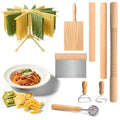 Pasta Making Tools Set, 9 Pcs Homemade Pasta Solid Wood Making Kit