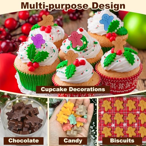 Mini Gingerbread Man Silicone Molds, 100 Cavity Christmas Gummy Molds - color: 100-Cavity Gingerbread Man Chocolate Molds