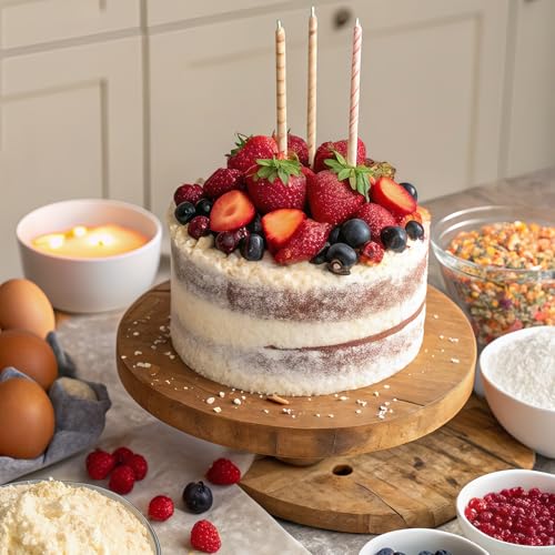 HUAKENER 3 Pcs 8 Inch Round Cake Pans with 100 Pieces Parchment Paper - size: 8 Inch with Handles