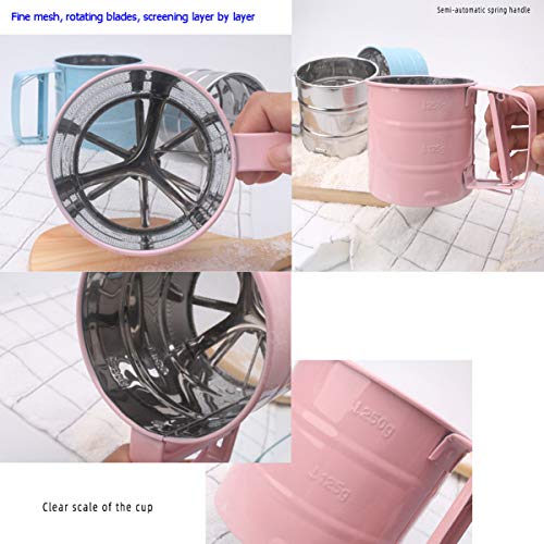 Flour Sifter, Baking Sifter Cup, Flour Strainer - color: Pink