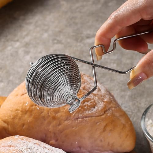Cabilock Stainless Steel Flour Sieve Handheld Mesh Flour Sifter for Baking Powdered Sugar Cocoa Almond Powder Fine Mesh Strainer for Kitchen Sifting Tool - size: 23x6cm