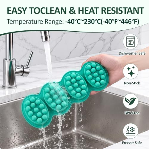 SJ Silicone Massage Soap Mold, 2-Pack 4-Cavity Soap Making Mold - color: Green+Blue / 3D Hair Comb