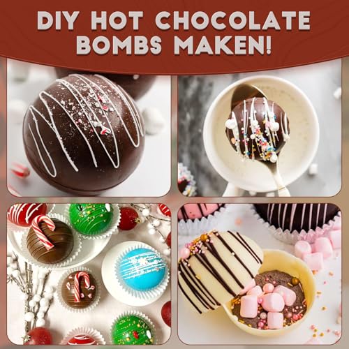 HKNMTT Hemisphere Silicone Molds 4 Size Set for Hot Cocoa Chocolate Bombs Valentines Semi Ball Making Kit Cake Decor Mould, Food Grade Non-stick Kitchen Baking Supplies Oven Safe - style: 1.2-2.5" Semi Sphere 3PCS 4PCS