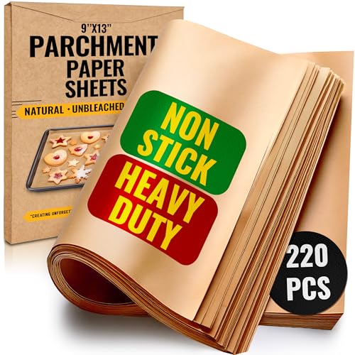 220 Pcs 9x13" Parchment Paper Sheets by Baker's Signature - size: 6. 9" x 13" - 220 Pack