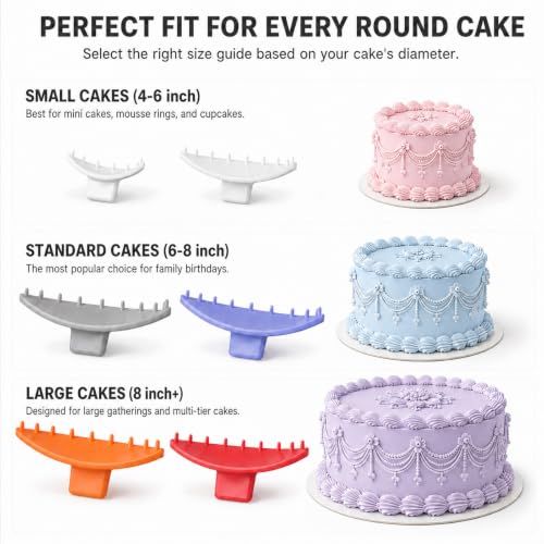 6 Pcs Cake Arch Guide Tool, Cake Drape Spacer Tool for Spaced Piping Baking