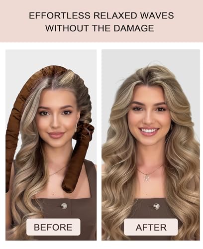 Jumbo Satin Heatless Curls Overnight Curling Rod Set - color: JUMBO Oat