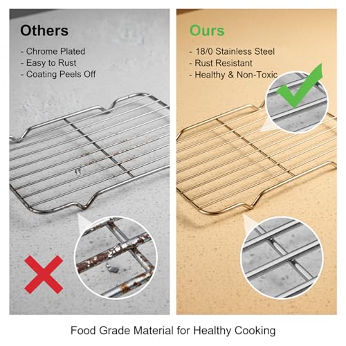 cobee1 Pc Cooling Rack For Baking, Roasting Rack Stainless Steel Wire Racks Cooling With 4 Legs, 5.3 X 8.5 Inch Rectangle Cooking Racks For Baking Cooking Roasting Oven